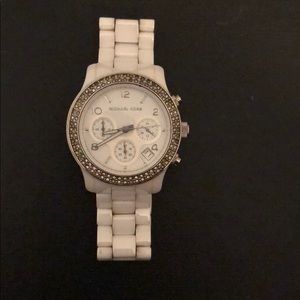 White with rhinestones- Michael Kors watch!